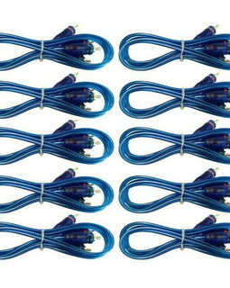 10 Absolute 15' RCA Stereo Plug Cable 2 Male to 2 Male Car Stereo Marine Home Audio