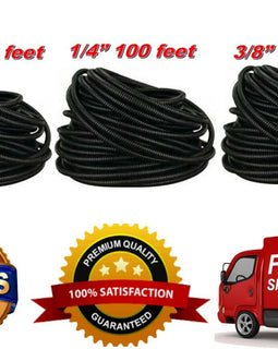 300 FT (100 Feet Each Roll) 1/4" & 3/8" & 1/2" Split Loom Wire Tubing Hose Cover Auto Home Marine