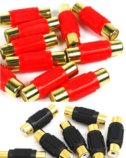 Absolute FF100-20 20 Pack Audio Video Gold RCA Female to Female Coupler Adapter