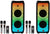 2 MR DJ FLAME5500LED+ 5500W Dual 12” Bluetooth Rechargeable Party Speaker Flame LED Lights 2 Wireless Mic TWS Portable DJ PA System