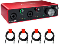 Focusrite Scarlett 4i4 3rd Gen USB Audio Interface with Pro Tools & 4 XLR Cables