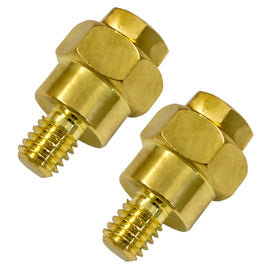 2 Absolute BTG-50 GM Side Post Terminals <br/>GM Short Side Post Mount Positive Negative Battery Terminal Gold Plated