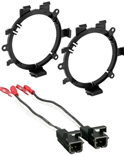 GM Speaker Adapters For 5 1/4" Speakers to 6 1/2" Speaker Adapter Brackets + Wiring Harness (2Pairs)