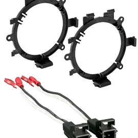 GM Speaker Adapters For 5 1/4" Speakers to 6 1/2" Speaker Adapter Brackets + Wiring Harness (2Pairs)