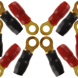 Absolute GRT4-10 4 Gauge Crimp Ring Terminals Connectors 10-Pack (Red Black)