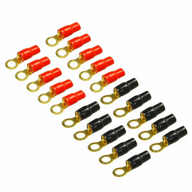 MK Audio KGRT4-20 4 Gauge Crimp Ring Terminals Connectors 20-Pack (Red Black)