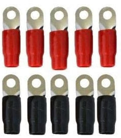 10 Pack 1/0 Gauge AWG 5/16 Ring Terminal Wire Crimp Cable Red/Black