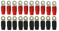 0 Gauge Ring Terminal 20 Pack 1/0 AWG Wire Crimp Cable- Red/Black Boots- 5/16