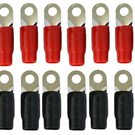 0 Gauge Ring Terminal 20 Pack 1/0 AWG Wire Crimp Cable- Red/Black Boots- 5/16