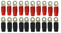 Absolute GRT0020 1/0 Gauge Crimp Ring Terminals Connectors 20-Pack Black Red