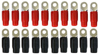 Absolute USA 0 Gauge Ring Terminal 20 Pack 5/16" 1/0 AWG Wire Crimp Cable Red/Black
