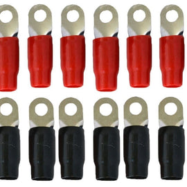 A/T AGRT0020 1/0 Gauge Crimp Ring Terminals Connectors 20-Pack (Red, Black)