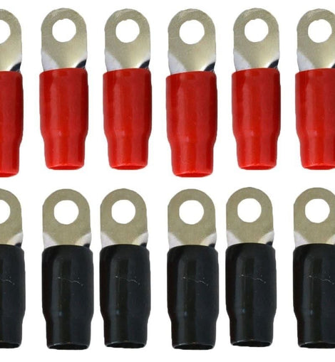 A/T AGRT0020 1/0 Gauge Crimp Ring Terminals Connectors 20-Pack (Red, Black)