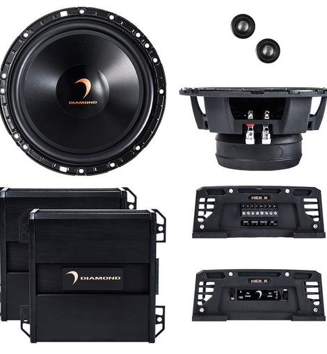 Diamond Audio H65A HEX Series 6.5 “ 2-Way Component Set w/25mm Aluminum Dome Tweeter