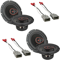 4 Cerwin Vega 3-Way Coaxial Speakers 6.5" 340 Watts + Harness 72-7800 For Honda