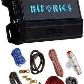 Hifonics ZD-1350.2D 1350W RMS Class-D 2-Channel Car Stereo Amplifier + 4 Gauge Amp Kit