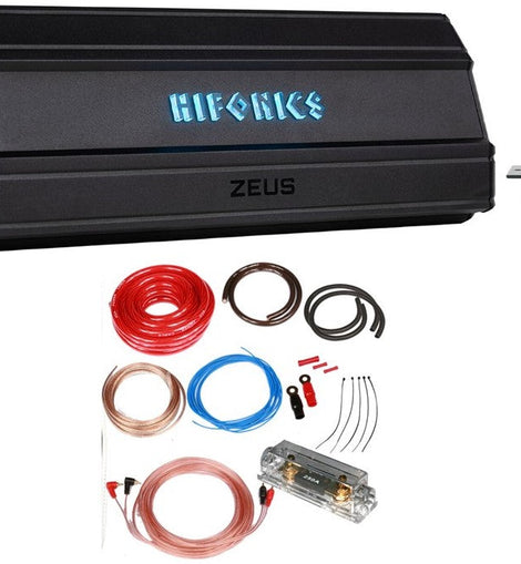 Hifonics ZD-3350.1D 3350 Watt RMS Mono Amplifier 1 Ohm Car Audio Class-D Amp + 0 Gauge Amp Kit