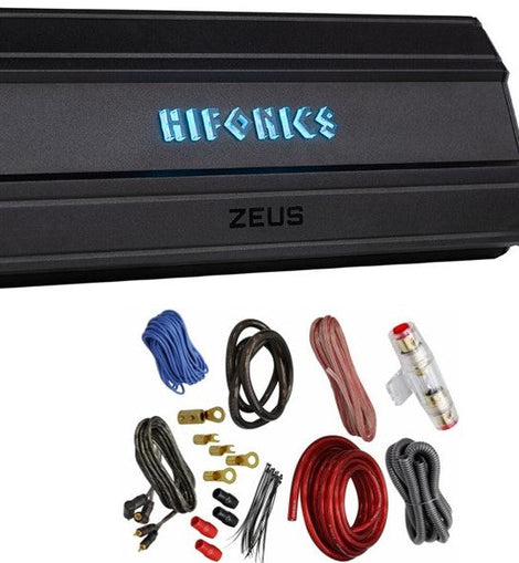 Hifonics ZD-3350.1D 3350 Watt RMS Mono Amplifier 1 Ohm Car Audio Class-D Amp + 4 Gauge Amp Kit