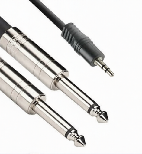MR DJ CEQY12 12FT 3.5mm TRS Stereo to Dual 1/4
