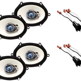 2 Pair Absolute HQ573 5x7" 3-Way Front & Rear Speakers Fit 2005-2009 Ford Mustang