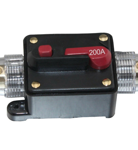Absolute ICB200 4/8 AWG 200 Amp in-line Circuit Breaker with Manual Reset with Manual Reset Car Auto Marine Boat Stereo