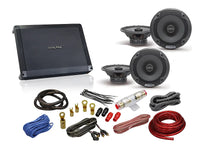 2 Alpine S2-S65 6.5" Speakers + BBX-T600 2 Channel Amplifier + KIT4 4G Amp Kit