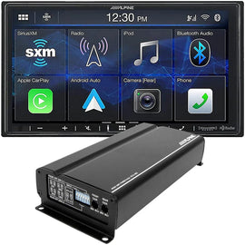 Alpine ILX-W670 + Alpine KTA-450 + CAM1800C Bundle Car Stereo 7 Inch Mechless Ultra-shallow AV System with Apple Carplay, Android Auto + 400W Power Pack Amplifier