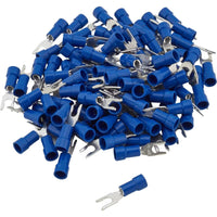 Install Bay BVST6 Blue Vinyl Spade Terminal 16-14 Gauge #6 Package of 100