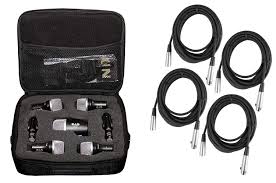 Cad Audio Stage7 Premium 7-Piece Drum Instrument Mic Pack with Vinyl Carrying Case + 4 On Stage Microphones Cables