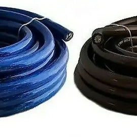 Absolute U.S.A 100 FEET PREMIUM 0 GAUGE 50' BLUE POWER & 50' BLACK GROUND WIRE CABLE MARINE CAR