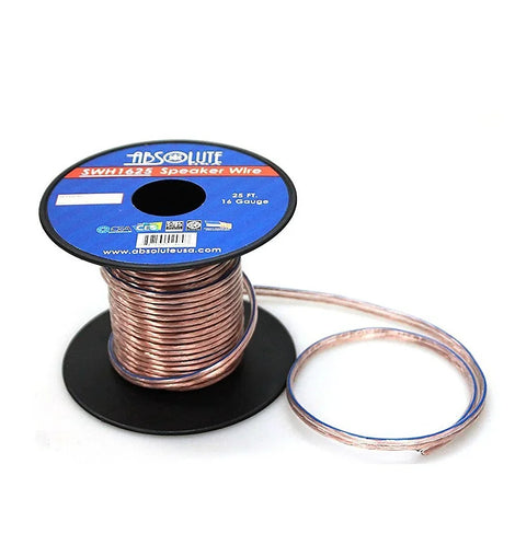 Absolute USA SWH1625 25' 16 Gauge Car Home Audio Speaker Wire Cable Spool