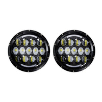 Jeep JP-704B 7" LED Light with Black Face and Partial Halo, 7 Inch 21 LED