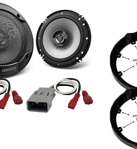 Kenwood KFC1666S + Front or Rear Speaker Adapters + Harness For Select Honda and Acura Vehicles