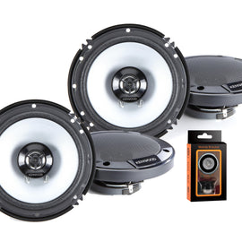 2 Pairs Kenwood KFC-1666S 600W 6.5" KFC 2-Way Coaxial Speakers Magnet Phone Holder Bundle