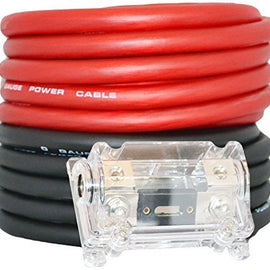 MK Audio KIT025RB 0 Gauge 50' Red/Black Power/Ground Wire  Amplifier Amp Kit