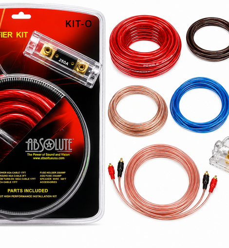 Absolute KIT-0 Complete 0 Gauge Amplifier Kit with RCA Interconnect Cable