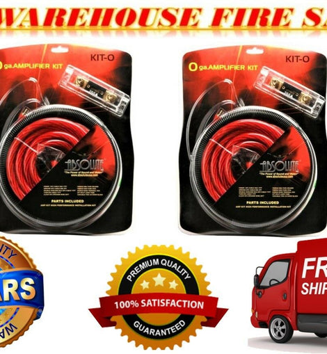 2 Absolute Kit 0 Complete 0 Gauge Amplifier Kit with RCA Interconnect Cable