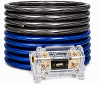 Absolute KIT025BKBL 0 Gauge 50' Black/Blue Power/Ground Wire Amplifier Amp Kit