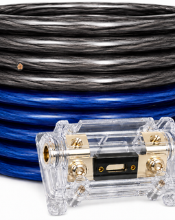 Absolute KIT025BKBL 0 Gauge 50' Black/Blue Power/Ground Wire Amplifier Amp Kit