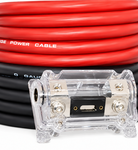 DC Sound KIT025RB 0 Gauge 50' Red/Black Power/Ground Wire Amplifier Amp Kit