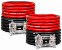 2 Absolute KIT0-50 0 Gauge 50 Feet ( 25ft Red & 25 Black ) Amplifier Install Wiring 6000W Amp Kit