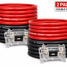 2 DC Sound KIT025RB 0 Gauge 50' Red/Black Power/Ground Wire Amplifier Amp Kit