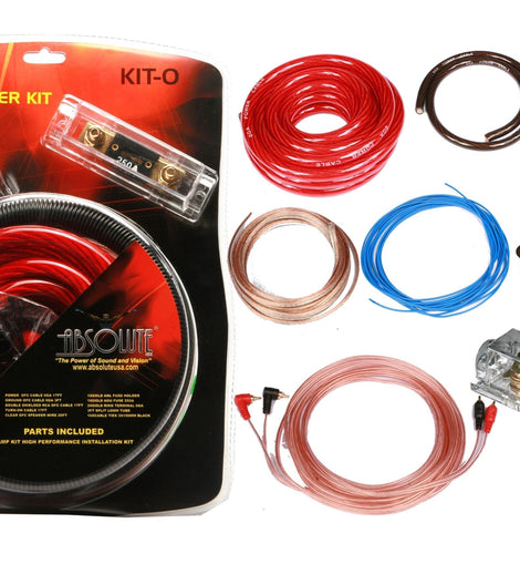 Absolute Kit 0 Complete 0 Gauge Amplifier Kit with RCA Interconnect Cable