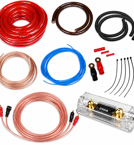 Absolute 3000W 0 Gauge Amp Kit Amplifier Install Wiring Complete 0 Ga Car Wires Red
