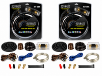 2 Absolute KIT0BK Complete 0 Gauge Black Amp Kit with RCA Interconnect Cable Black
