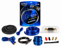 Absolute KIT0BL Complete 0 Gauge Blue Amp Kit with RCA Interconnect Cable Blue