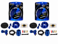 2 Absolute KIT0BL Complete 0 Gauge Blue Amp Kit with RCA Interconnect Cable Blue