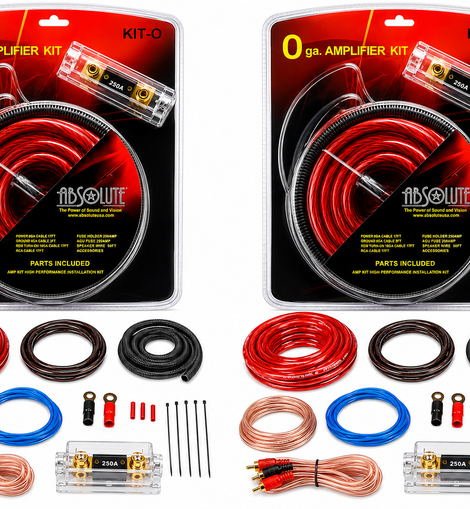 2 Absolute Kit 0 Complete 0 Gauge Amplifier Amp Kit with RCA Interconnect Cable