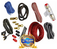 Truck 4 Gauge 2000W KIT4 Car Amplifier Complete Installation Amp Kit Power Wiring