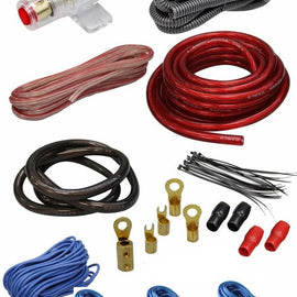 Complete 6 Channels 2000W 4 Gauge Amplifier Installation Wiring Kit Amp PK6 Red